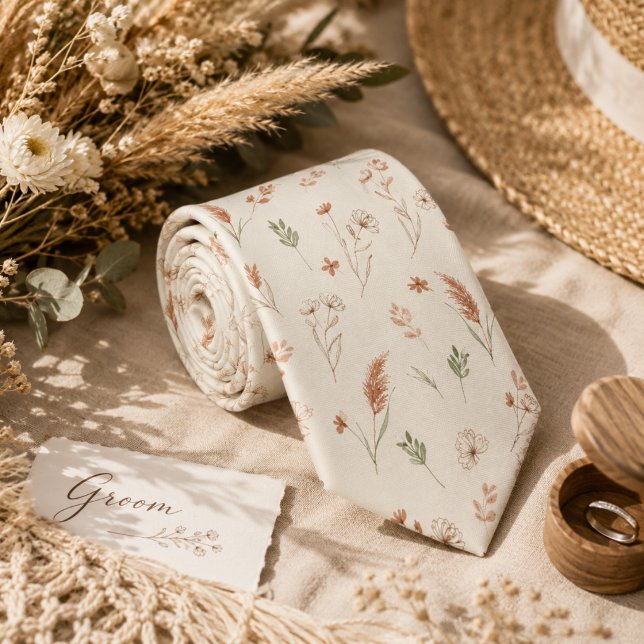 Soft Boho Botanical Floral Tie (Creator Uploaded)