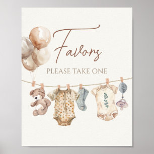 Soft Boho Neutral Baby Clothes Baby Shower Favor Poster