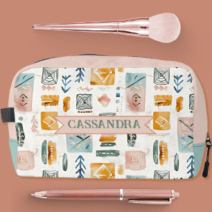 Soft Boho Webs and Arrows Pattern Cosmetics Bag