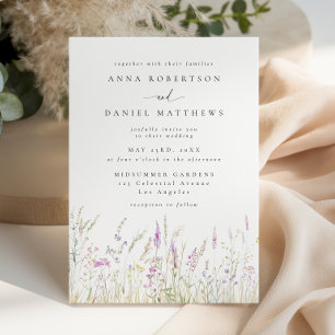 Soft Boho Wildflower Wedding Invitation