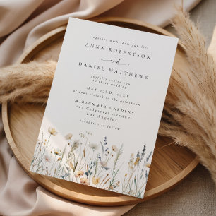 Soft Boho Wildflower Wedding Invitation