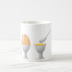Soft Boiled Egg in Cup with Silver Spoon
