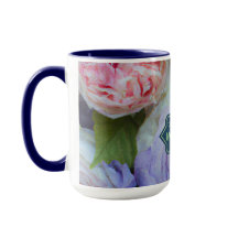 Soft & bold multi flower Personalised Mug