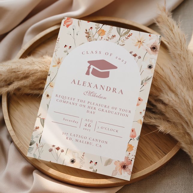 Soft Botanical Chic Graduation Invitation (Creator Uploaded)