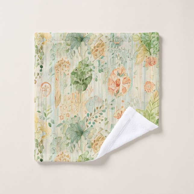  Soft Botanical Dream Bath Towel Set (Wash Cloth)