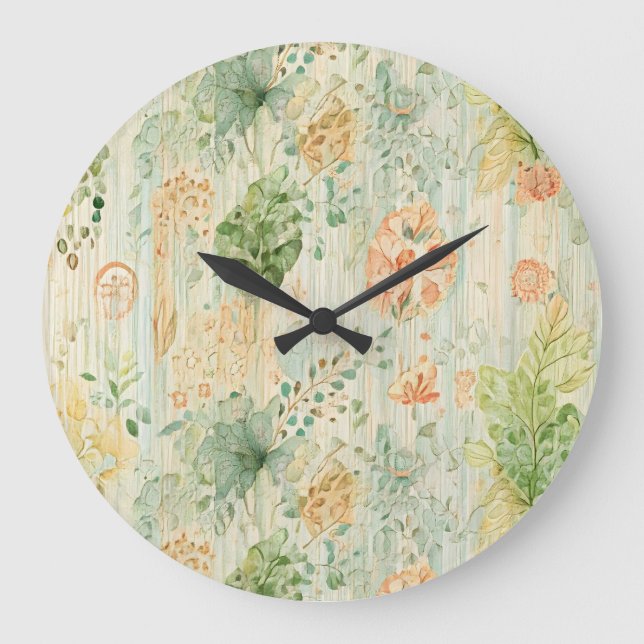  Soft Botanical Dream Large Clock (Front)