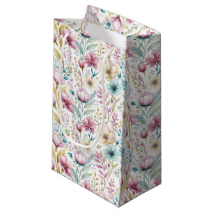 Soft Botanical Easter Flower Design Small Gift Bag