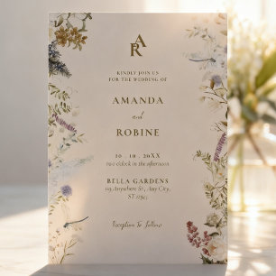 Soft Botanical Elegant Garden Floral Wedding Invitation