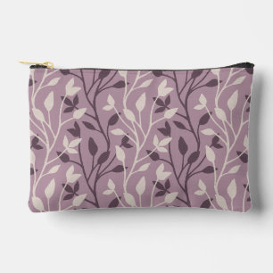 Soft Botanical Mauve Leaf Elegant Chic Accessory Pouch