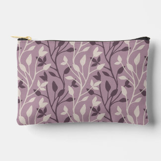 Soft Botanical Mauve Leaf Elegant Chic Accessory Pouch