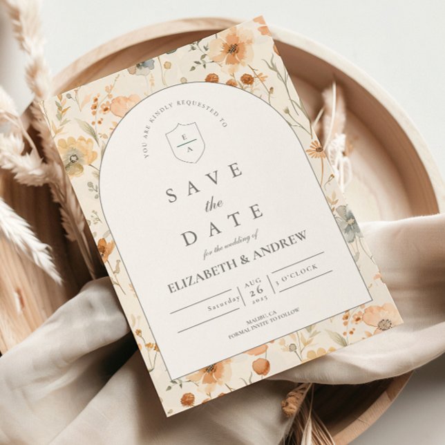 Soft Botanical Meadow Wedding Save The Date (Creator Uploaded)