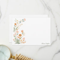 Soft Botanical Personalized Name Stationery
