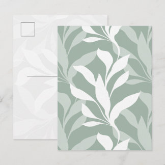 Soft Botanical Sage Green Foliage in Grace Postcard