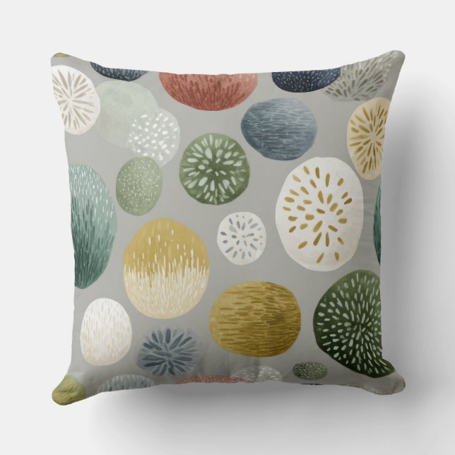 Soft Botanical Watercolor Throw Pillow – 2 Modern  (Back)