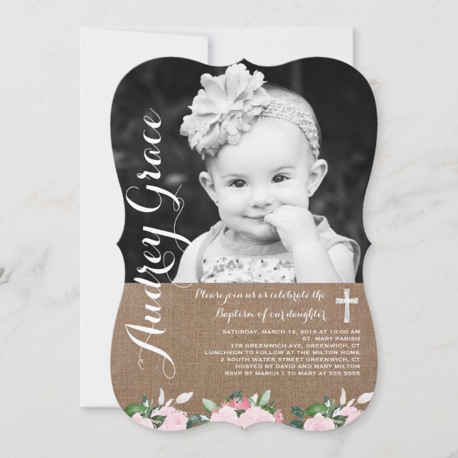 Soft Botanicals  | Baptism Invitation (Front)