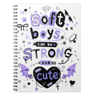 Soft Boys Can Be Strong And Cute Lavender Pastel Notebook