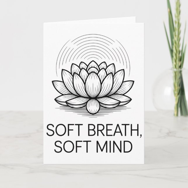 Soft Breath Soft Mind Dandelion Yoga Inspiration A Card (Front)