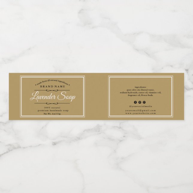 Soft Brown Soap Label (Single Label)