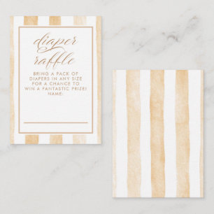Soft Brown Stripes Cute Diaper Raffle Tickets Enclosure Card