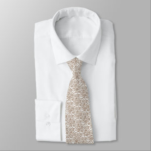 Soft Brown Swirls Abstract Mens Tie