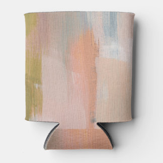 Soft Brush Strokes: Abstract Artwork Can Cooler