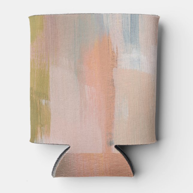 Soft Brush Strokes: Abstract Artwork Can Cooler (Front)