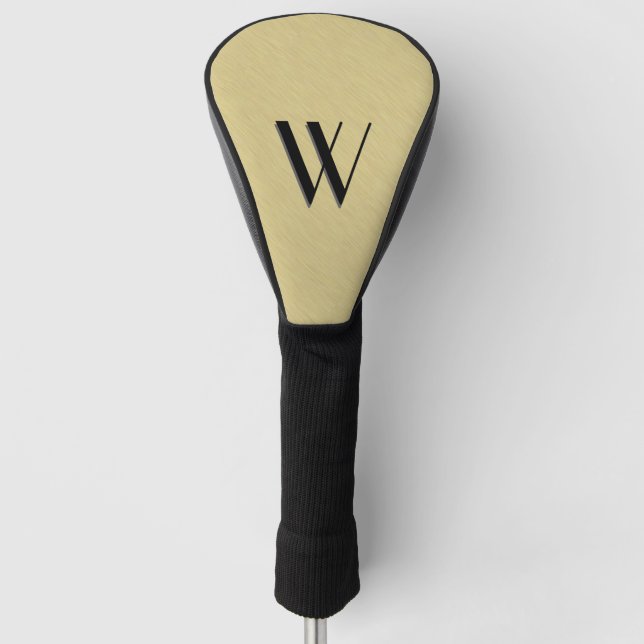 Soft Brushed Gold Golf Head Cover (Front)