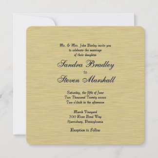 Soft Brushed Gold Invitation