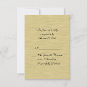 Soft Brushed Gold  RSVP Card