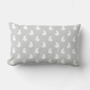 Soft Bunny Silhouette Nursery Accent Lumbar Cushion