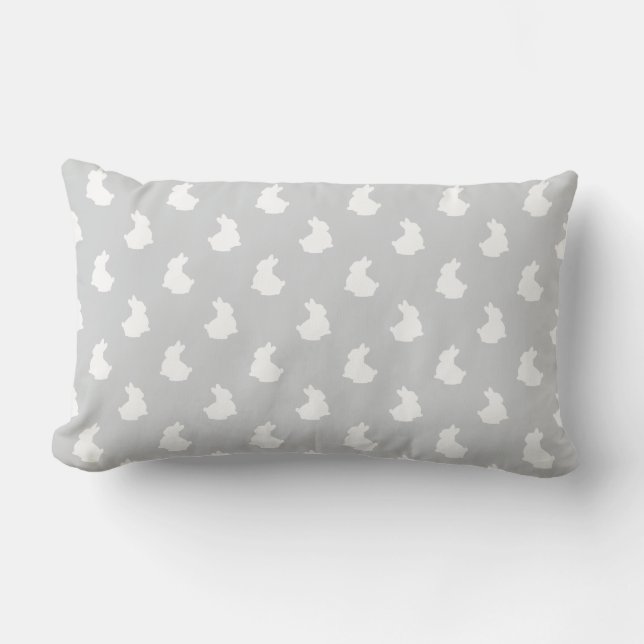 Soft Bunny Silhouette Nursery Accent Lumbar Cushion (Front)