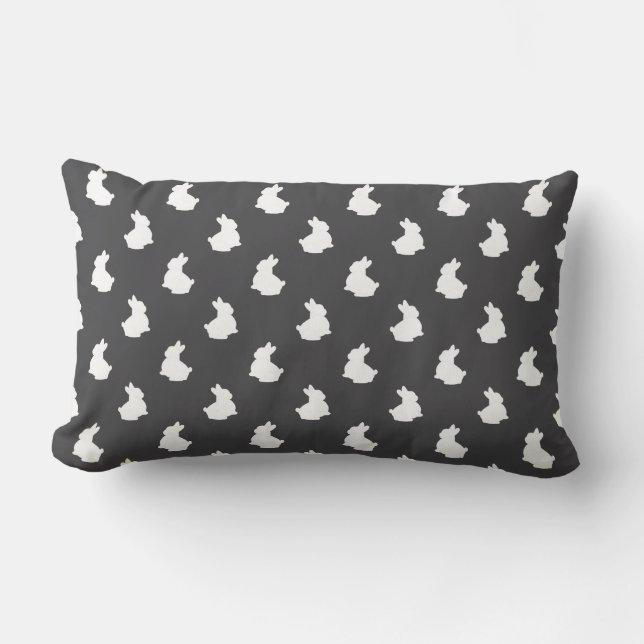 Soft Bunny Silhouette Nursery Accent Lumbar Cushion (Front)