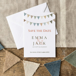 Soft bunting wedding save the date
