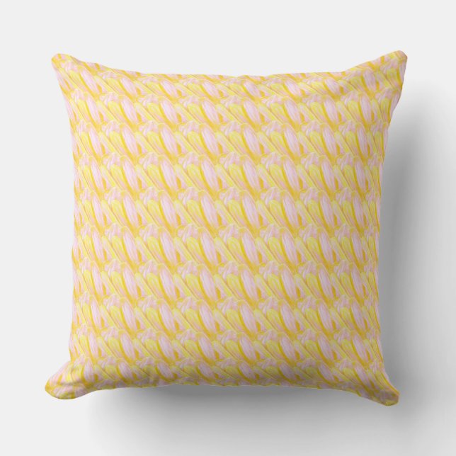 Soft Butter Yellow Flower Petal Pattern  Cushion (Front)