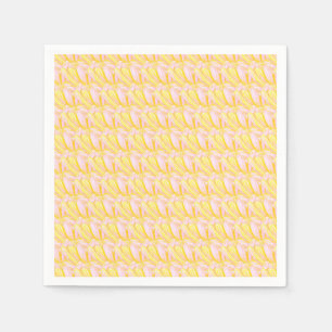 Soft Butter Yellow Flower Petal Pattern  Napkin