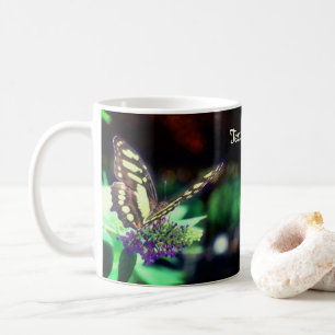 Soft Butterfly On Flower Personalised Coffee Mug