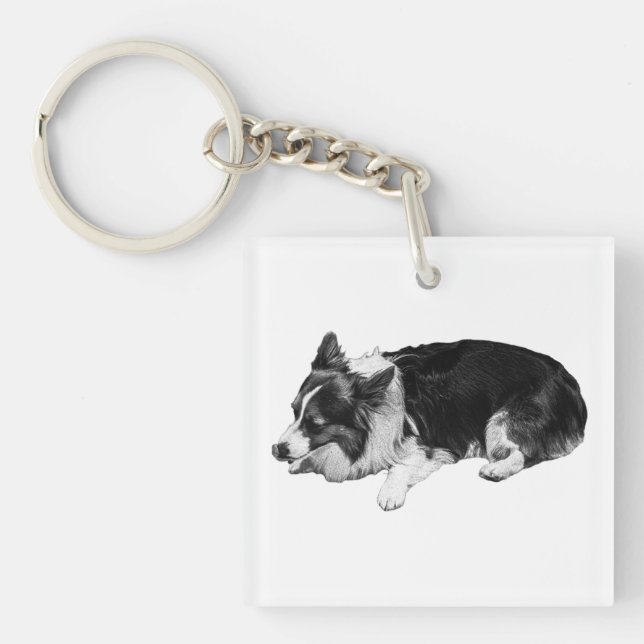 soft calm carry, corgi key ring (Front)