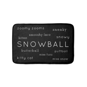 Soft Cat Mat Flat Bed Black White Name + Nickname