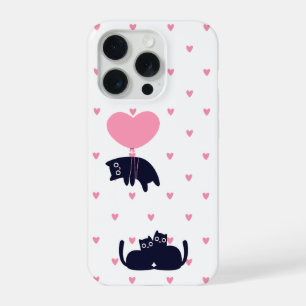 Soft Cat Polka Hearts iPhone 15 Pro Case