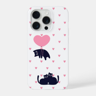 Soft Cat Polka Hearts iPhone 15 Pro Case