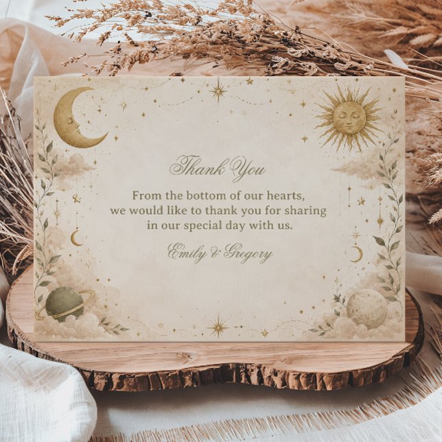 Soft Celestial Cosmic Thank You Card (Creator Uploaded)