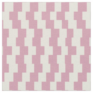 Soft Chequerboard Pattern in Rosa and Cream Fabric