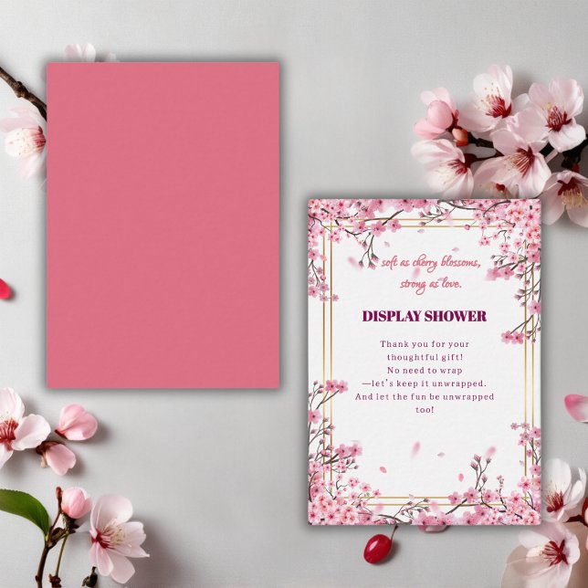 Soft Cherry Blossom Sakura Baby Shower Enclosure Card (Creator Uploaded)
