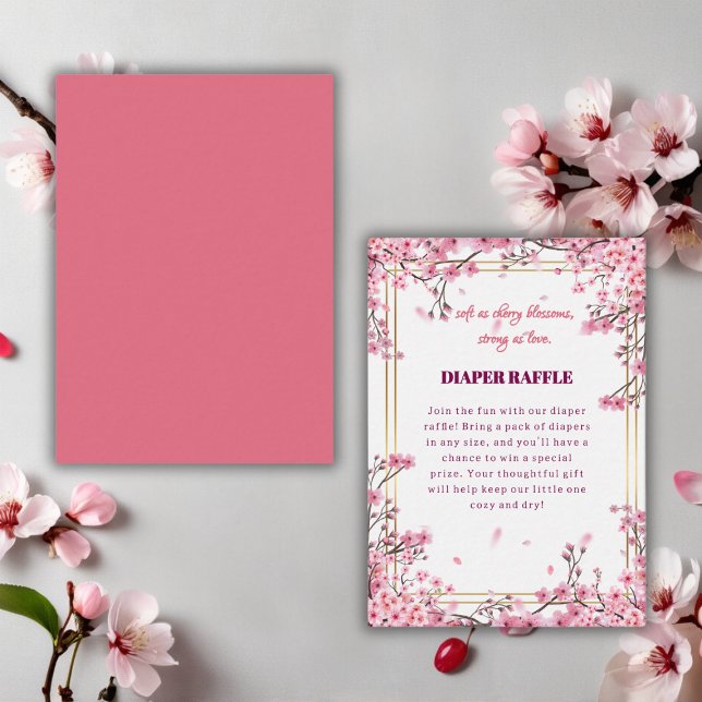 Soft Cherry Blossom Sakura Baby Shower Enclosure Card (Creator Uploaded)