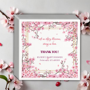 Soft Cherry Blossom Sakura Baby Shower Napkin