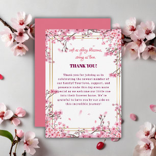 Soft Cherry Blossom Sakura Baby Shower Thank You Card