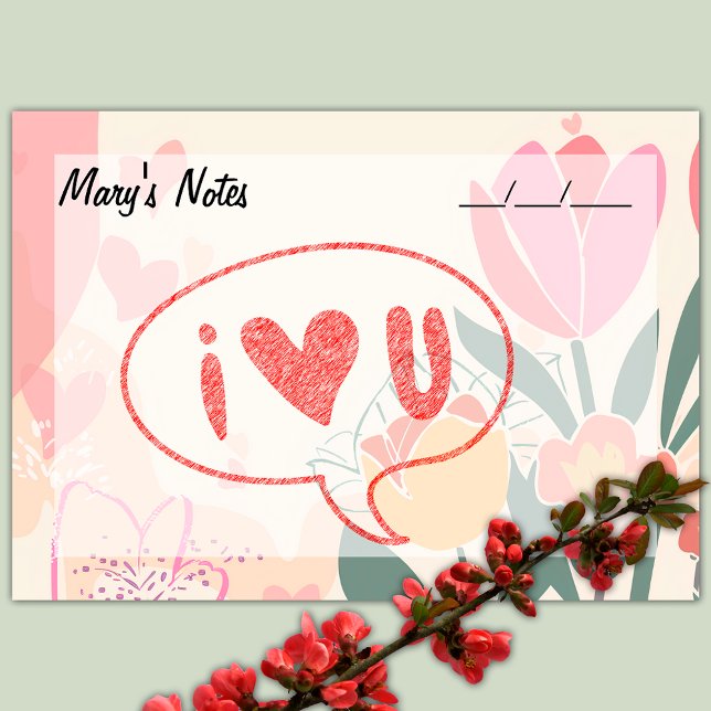 Soft Chic Floral, Pink, Green, and Yellow 4" x 3" Post-it Notes (Creator Uploaded)