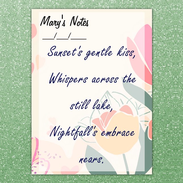 Soft Chic Floral, Pink, Green, and Yellow 4" x 6" Post-it Notes (Creator Uploaded)