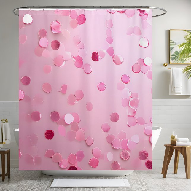 Soft Chic Pink Sequin Shower Curtain  (Creator Uploaded)