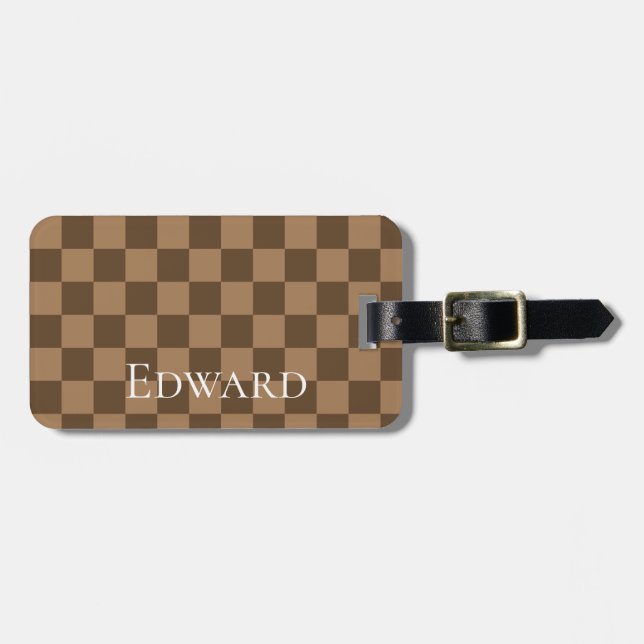 Soft Chocolate Squares Luggage Tag (Front Horizontal)